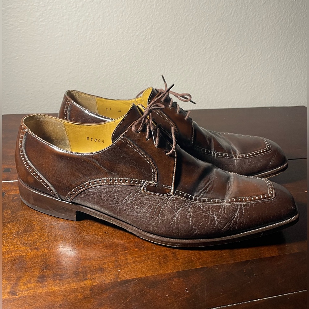Mezlan Men's Derby, Lace Up, Size 11 Brown, Square Toe Dress Shoes